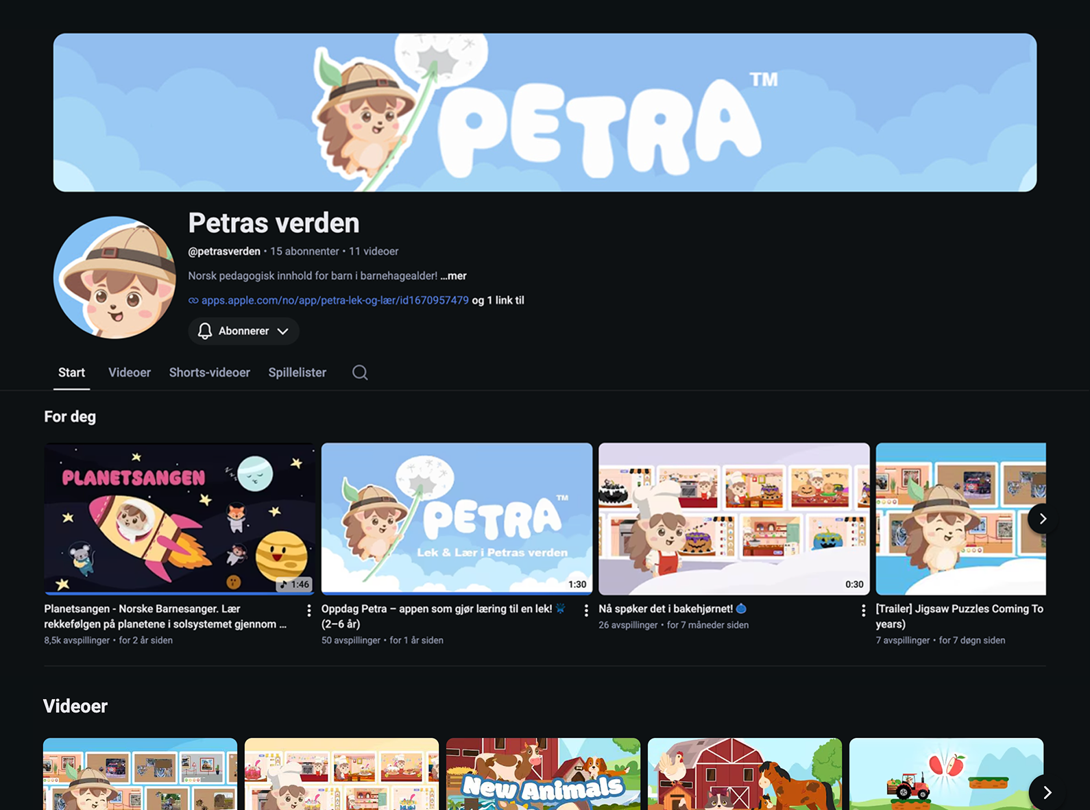 Petras verden YouTube-kanal