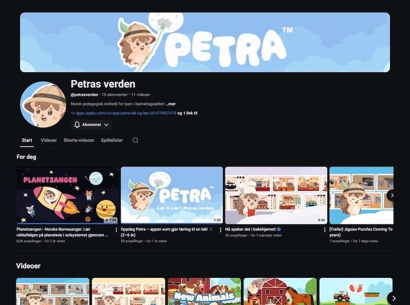 Petras verden YouTube